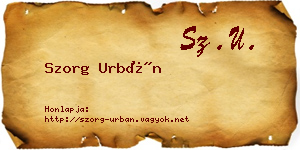 Szorg Urbán névjegykártya